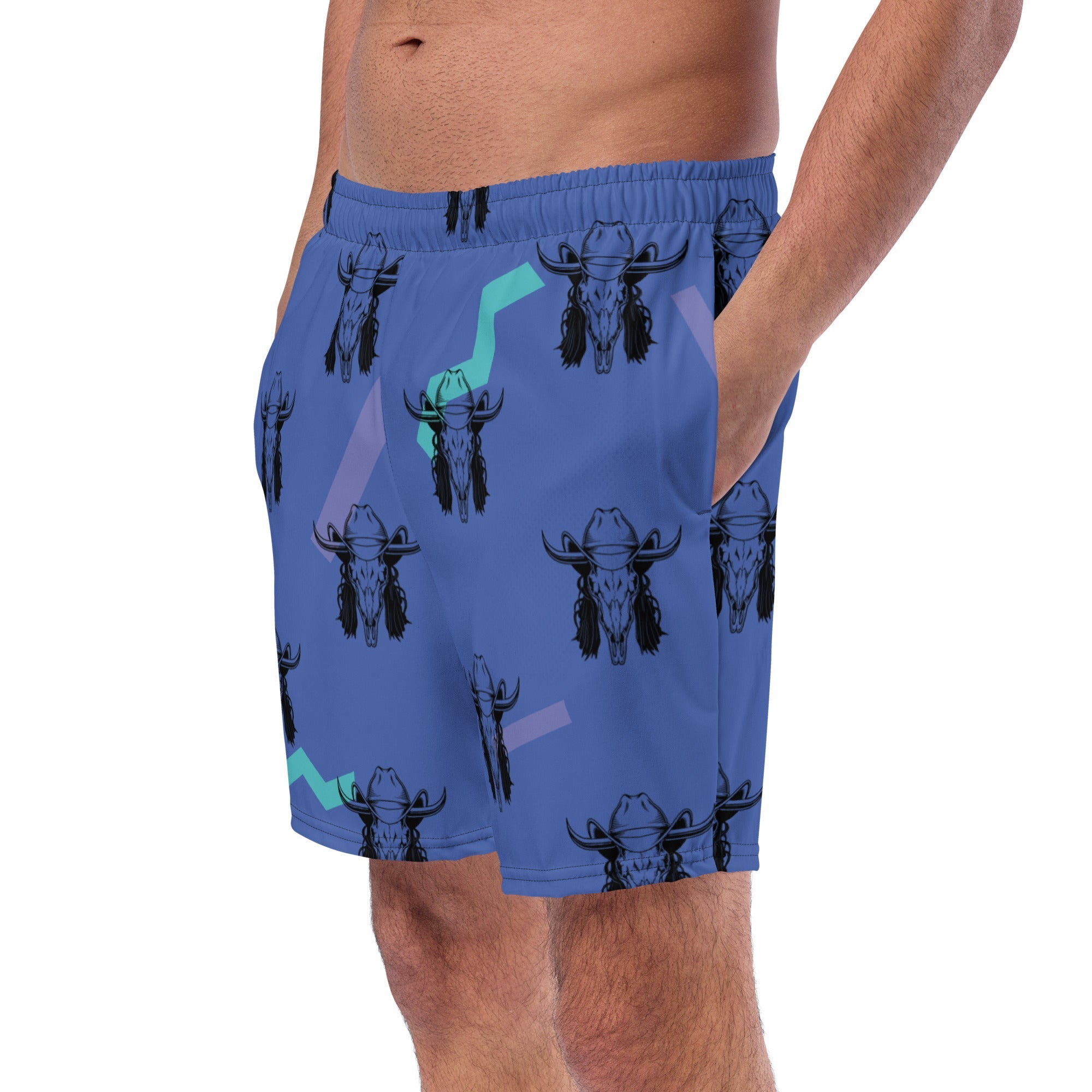 Baha Ranch Yeehaw Mullet Cowboy Men's Swim Trunks