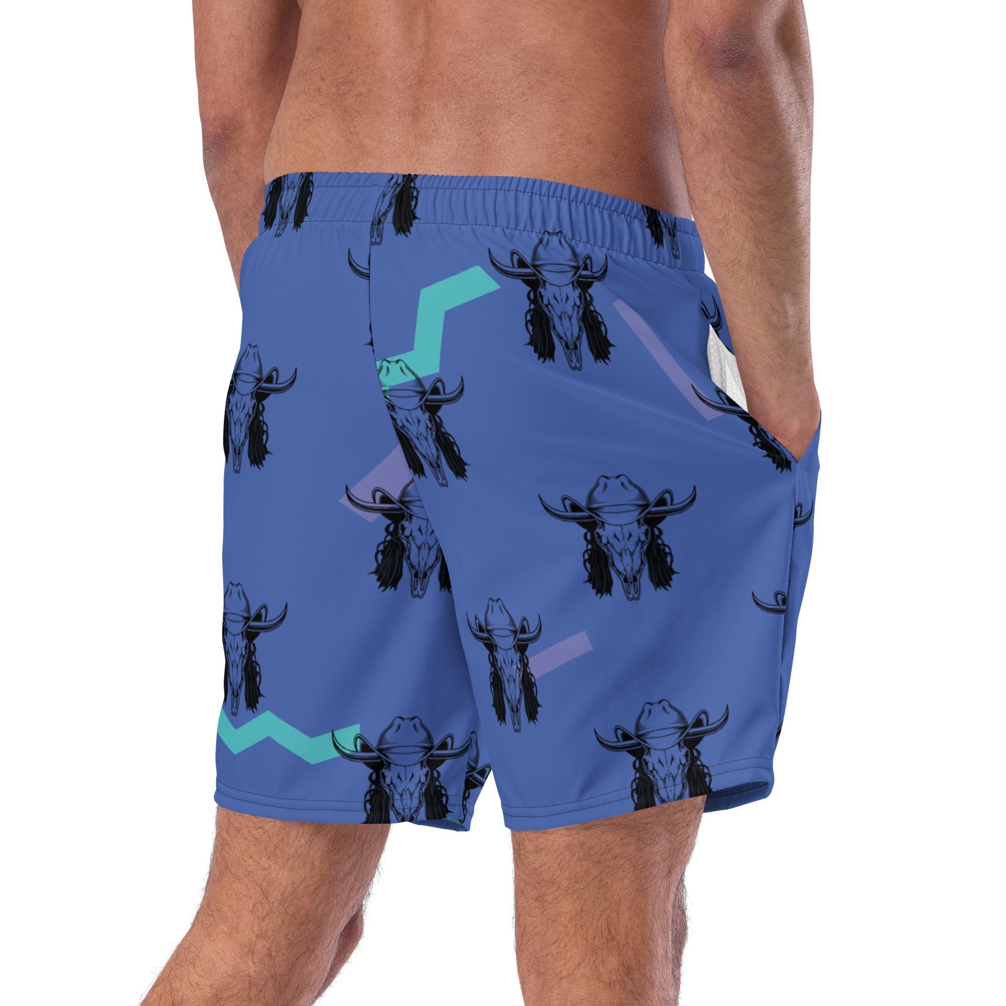 Baha Ranch Yeehaw Mullet Cowboy Men's Swim Trunks