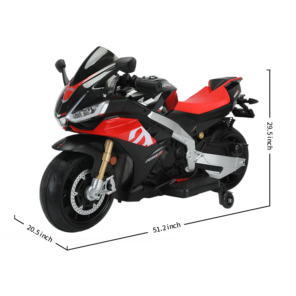Aprilia 24V Kids Electric Motorbike with Dual 150W BLDC Motors - Speeds up to 12MPH