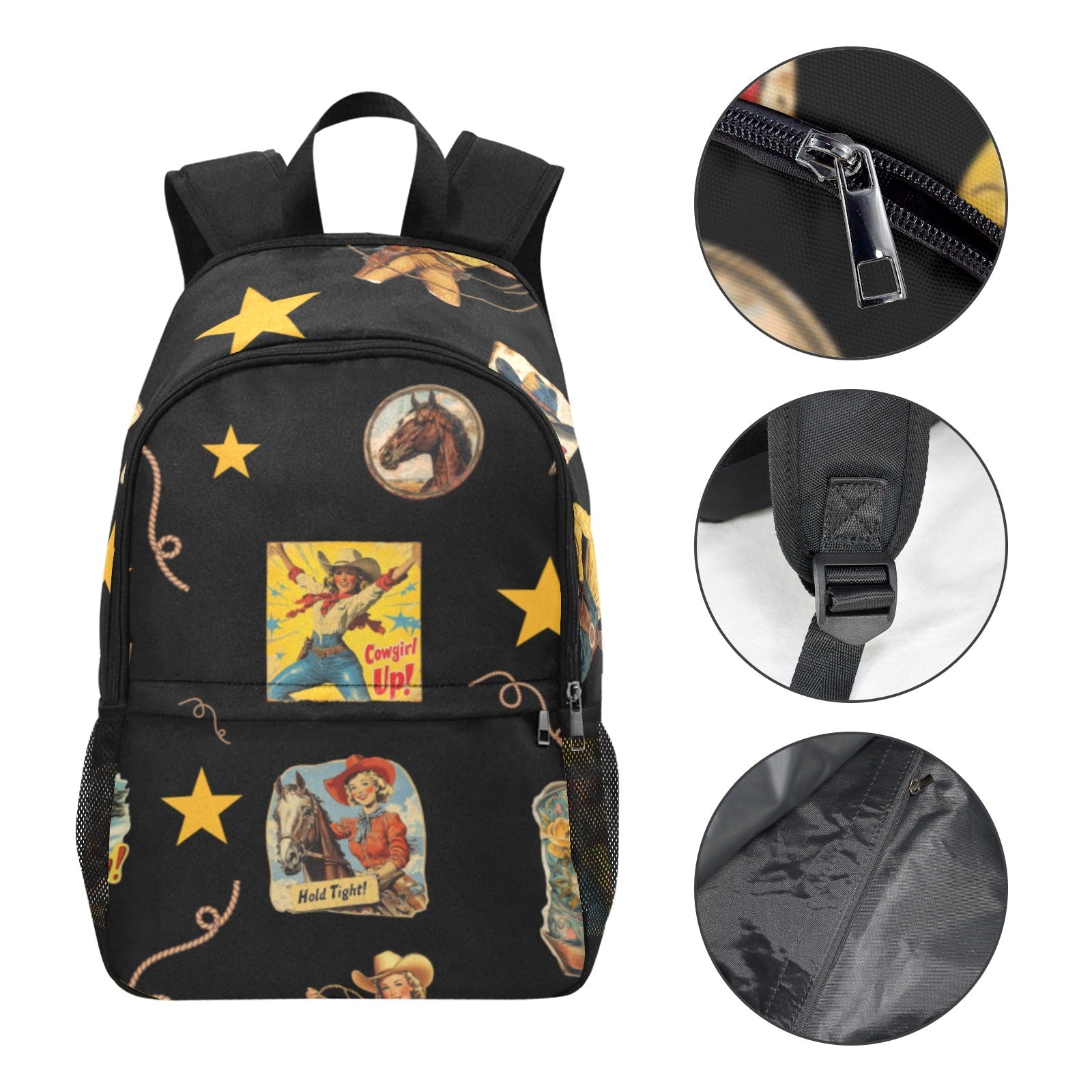 Baha Ranch Vintage Cowgirl Collage Backpack