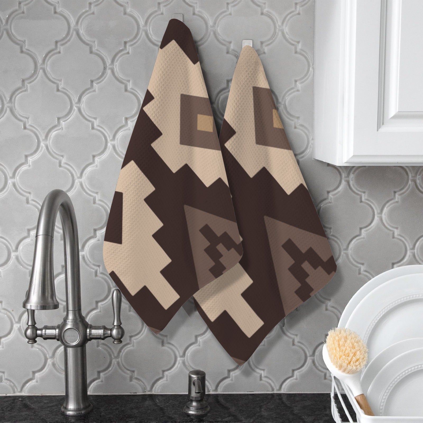 Baha Ranch Earth Aztec Set of 2 Dish Towels Kitchen Towel Made in America