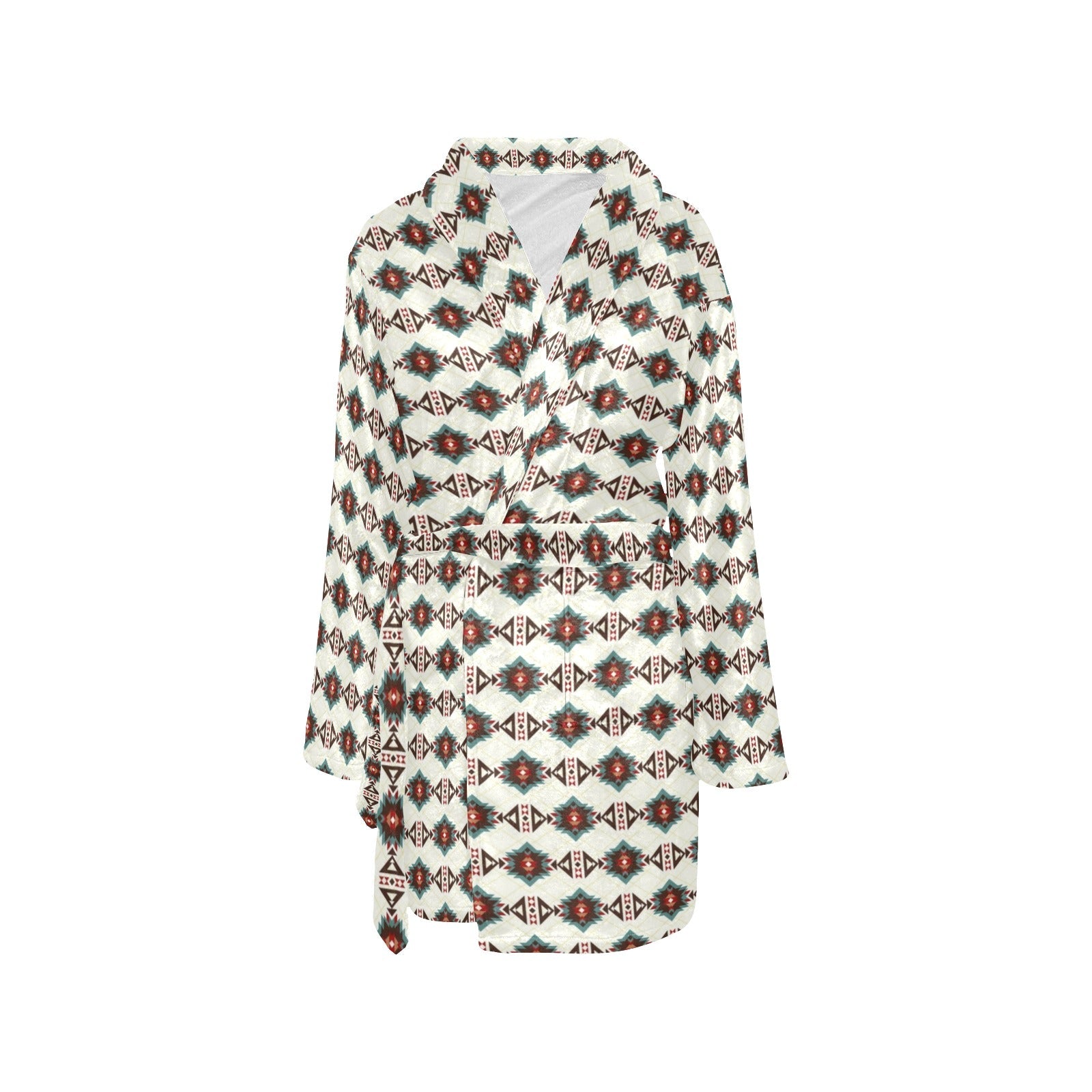 Baha Ranch White Aztec Women's Western Bath Robe