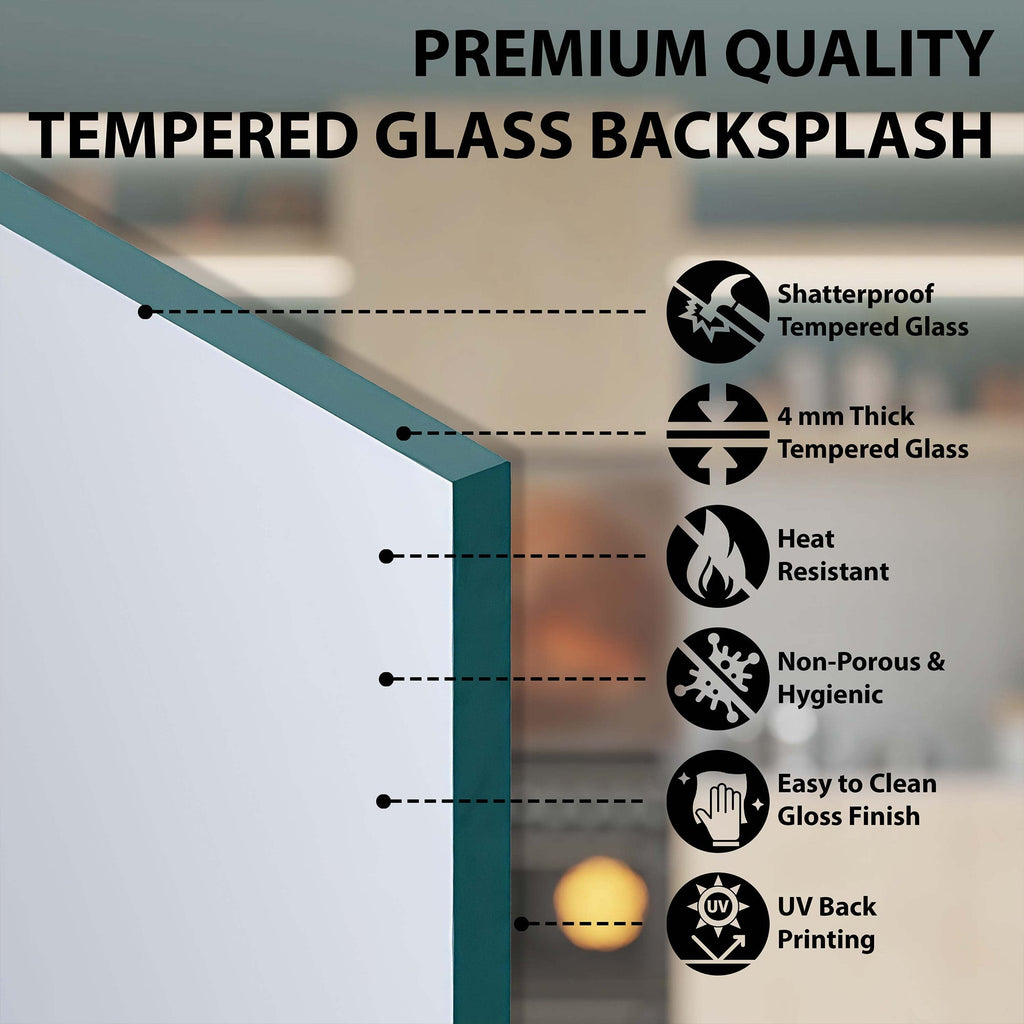 Rustic Brick Oven Kitchen Backsplash – Copper Look Tempered Glass Backsplash