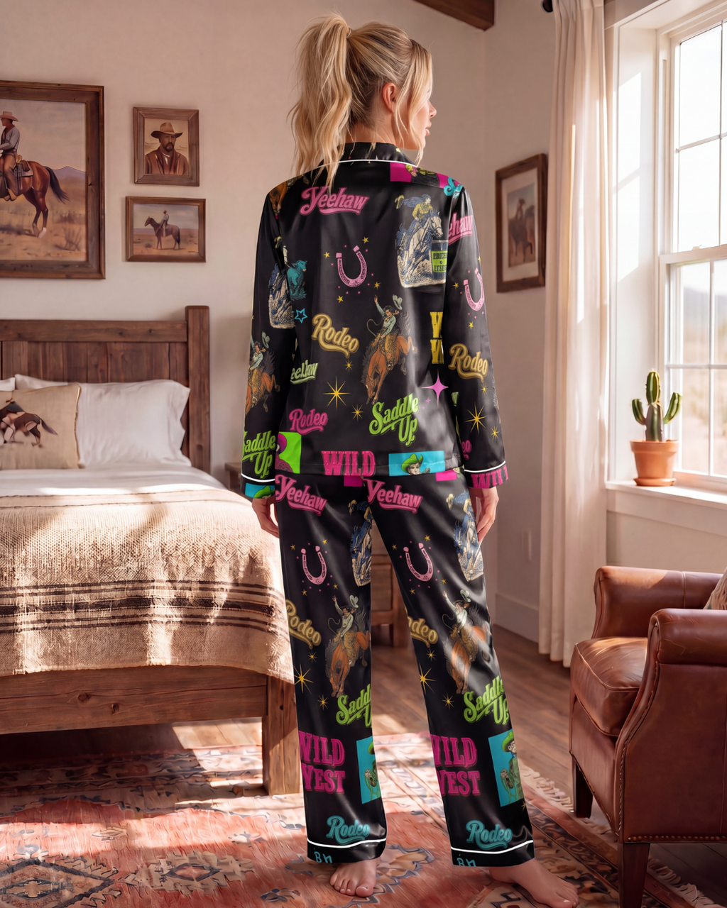 Baha Ranch The Last Round Up Satin Pajama Set