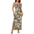 Baha Ranch New Colores De Mexico Pictures of the Southwest Bodycon Side Slit Long Dress