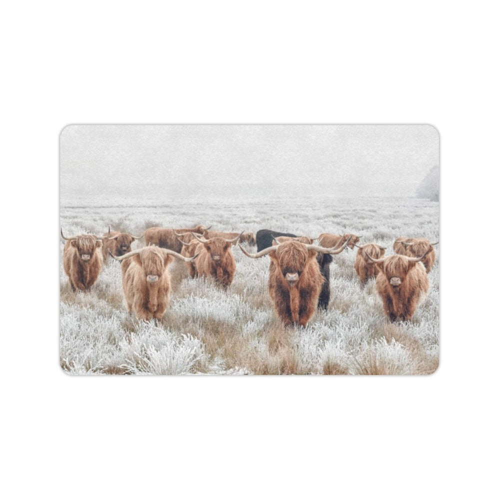 Highland Cow Herd Floor Mat Doormat 24" x 16" Made in America