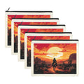 Baha Ranch Western Cowboy Sunset Cosmetic Bag Pack of 5 Made in America