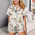 Baha Ranch Christmas Spirit Cowgirl Western Cowboy Satin Short Pajama Sets