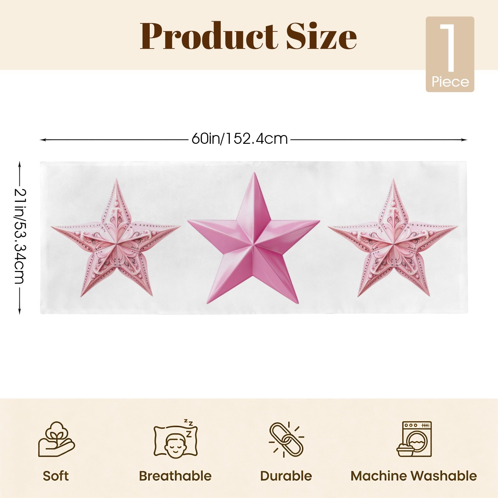 Baha Ranch Pink Cowgirl Stars Body Pillow Cover Made in America