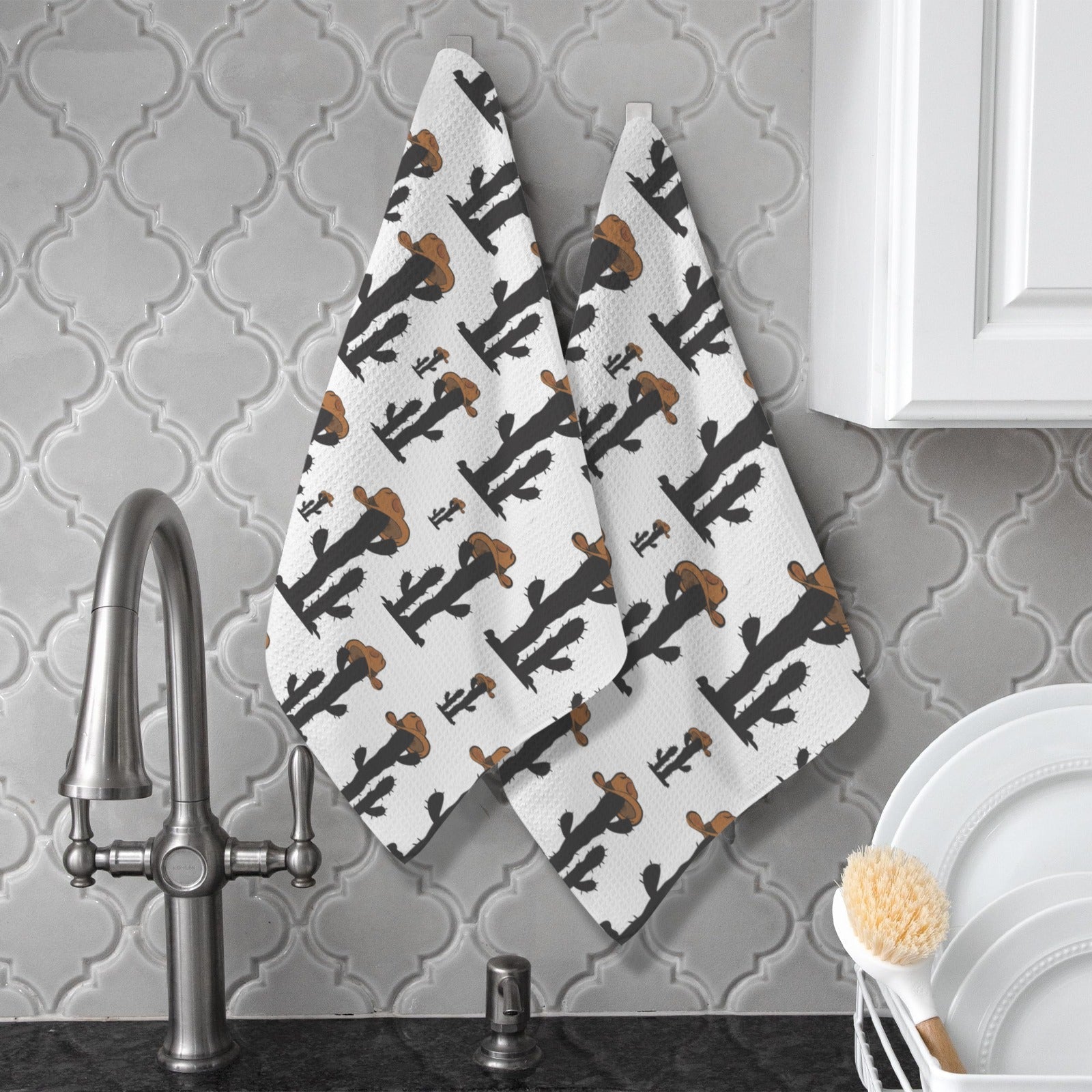 Baha Ranch Cowboy Cactus Set of 2 Kitchen Dish Towels Made in America