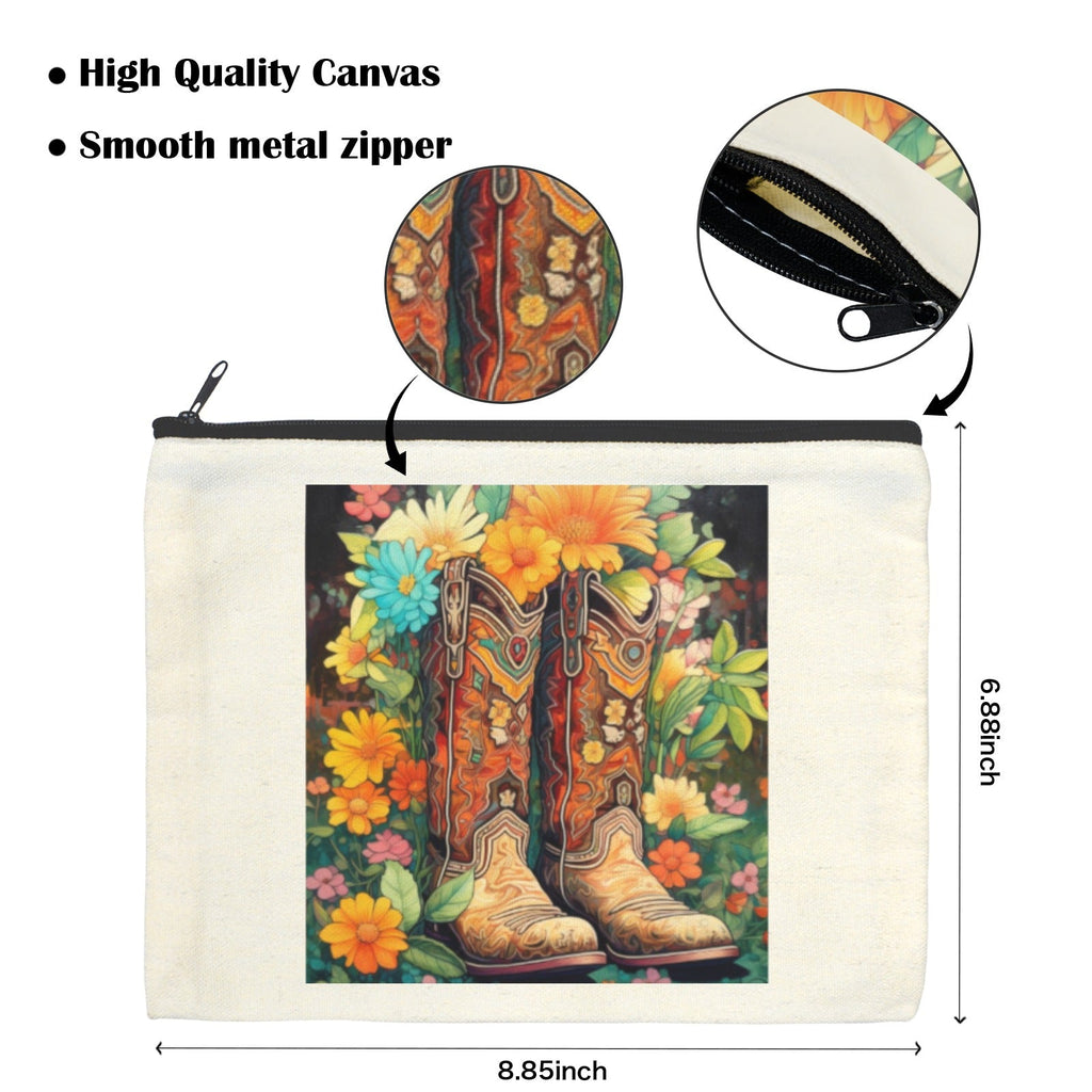 Baha Ranch Floral Cowboy Boots Cosmetic Bag  Pack of 5 Made in America