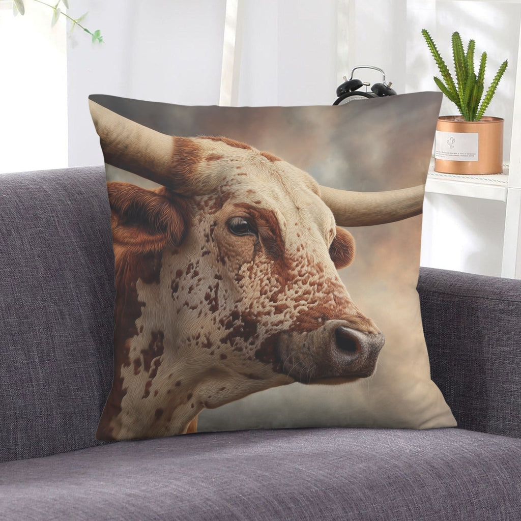 Baha Ranch Western Ranch Bull Velvety Soft Pillow Cover Made in America