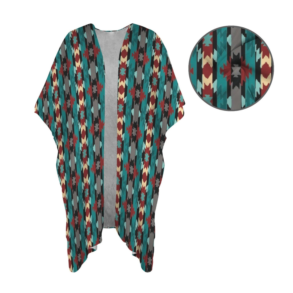Baha Ranch Southwestern Aztec Duster Kimono Coverup
