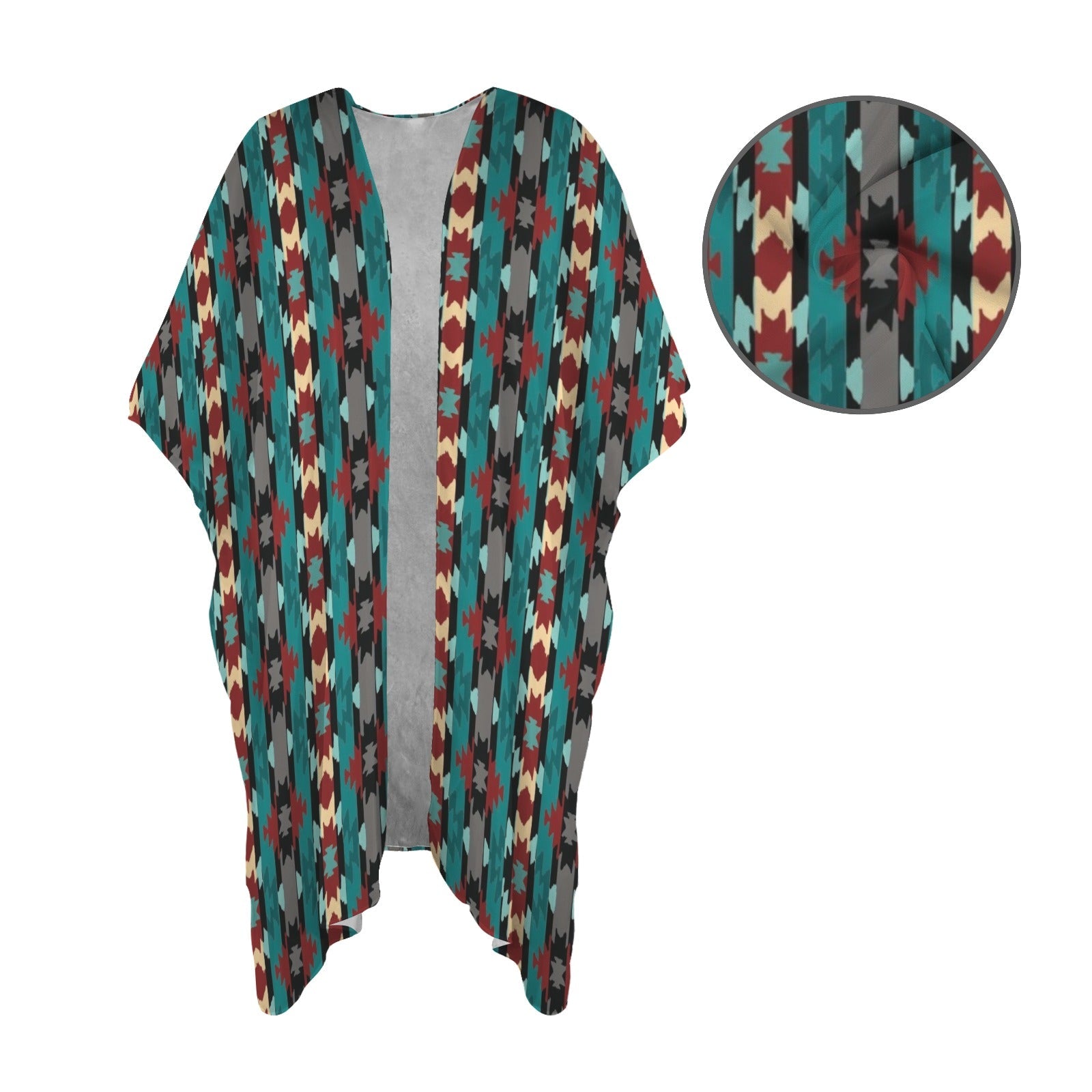 Baha Ranch Southwestern Aztec Duster Kimono Coverup