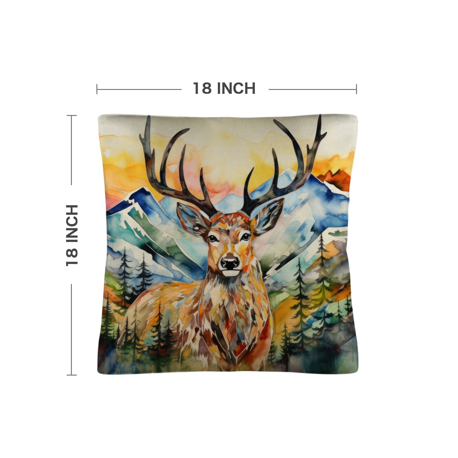 Baha Ranch Watercolor Buck Hunting Pillow Case Made In America