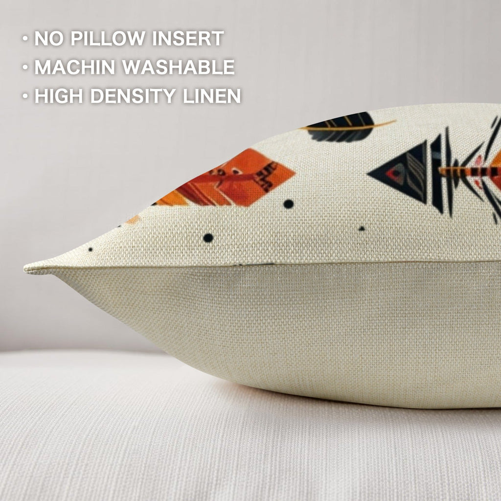 Baha Ranch Aztec Feathers Pillow Case Made in America