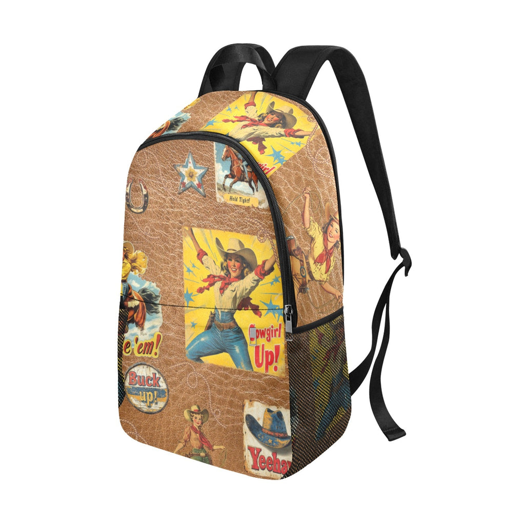 Baha Ranch Vintage Cowgirl Collage Backpack
