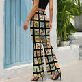 Baha Ranch Vintage Cowboy Collage Western Flare Pants