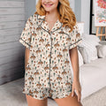 Baha Ranch Rodeo Cowboy Western Satin Ruffle Pajama Set