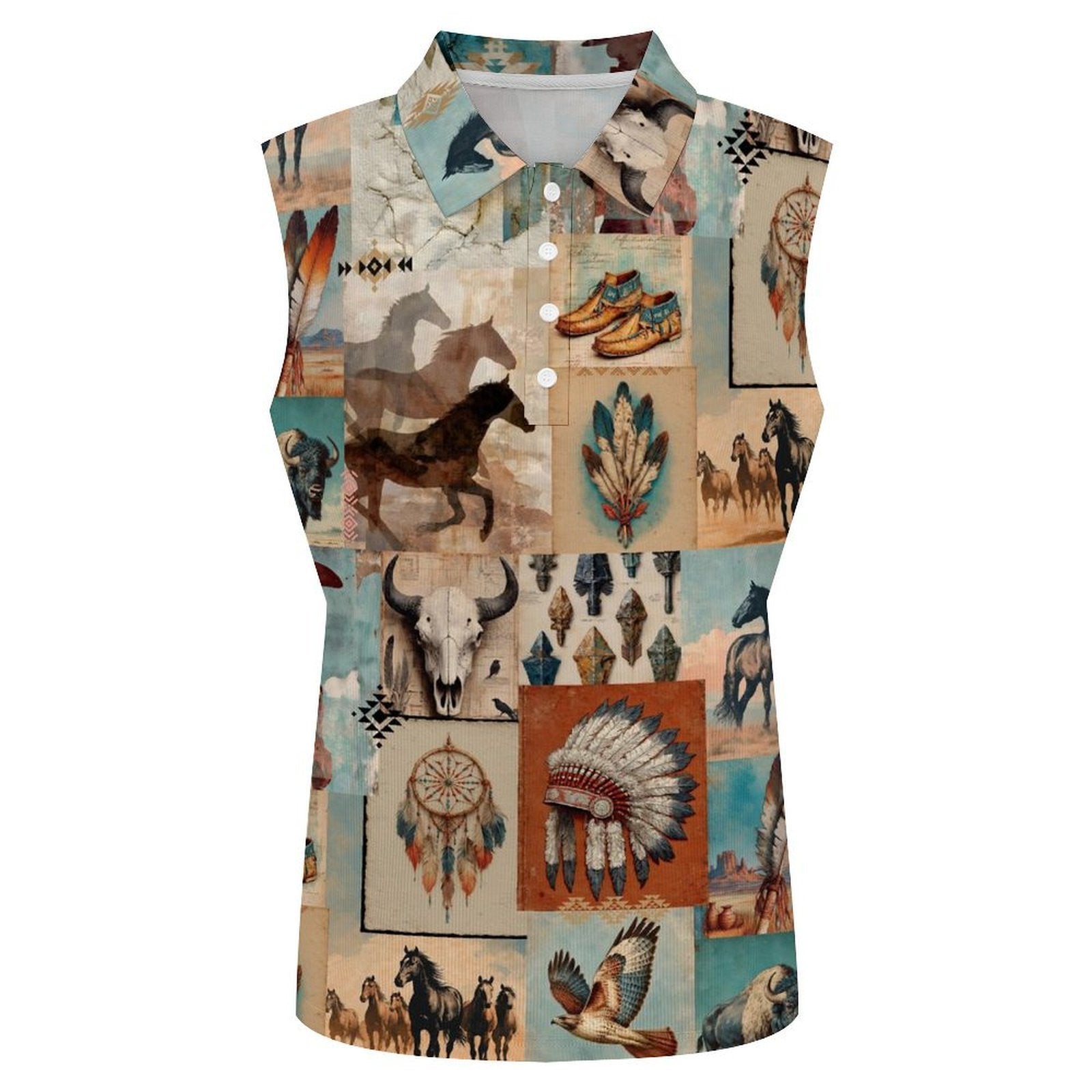 Baha Ranch Bohemian Dreams Sleeveless Polo Tank Top
