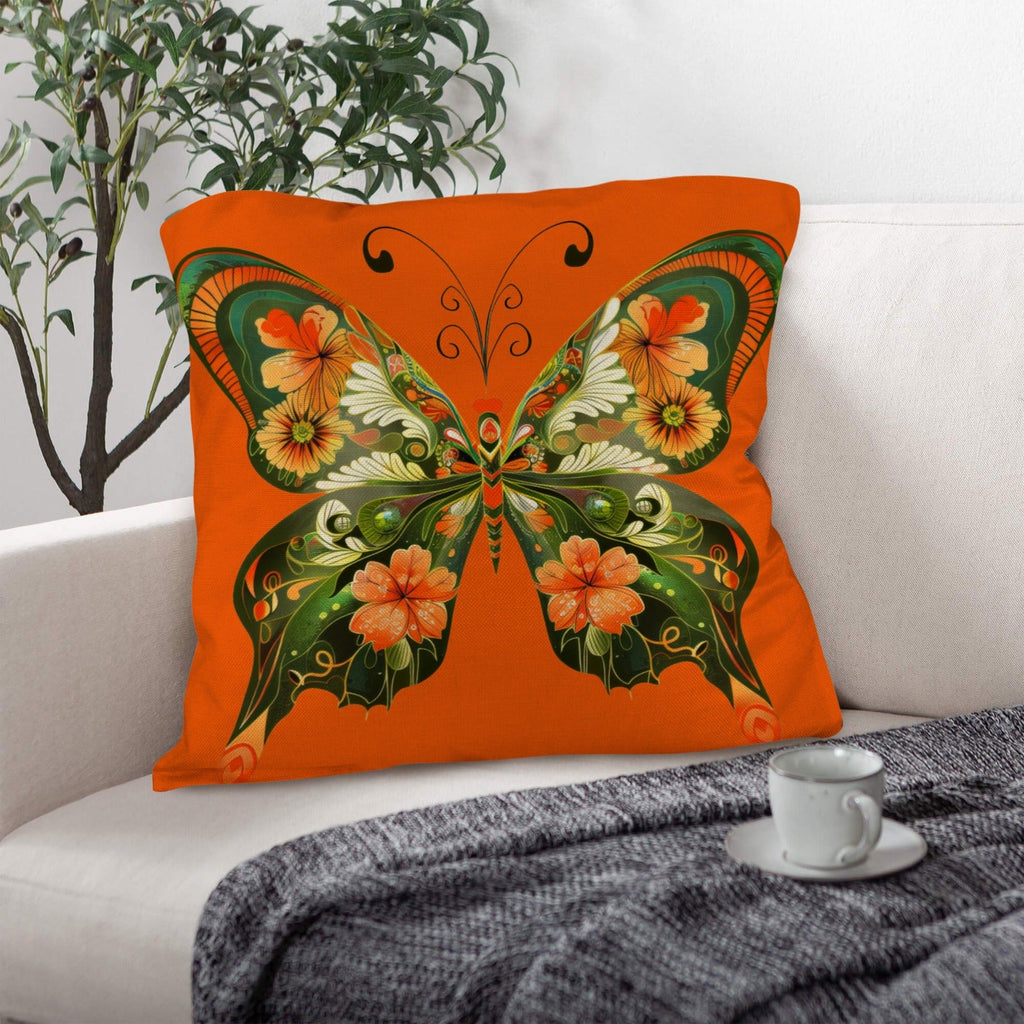 Baha Ranch Retro Floral Butterfly Pillow Case Made in America