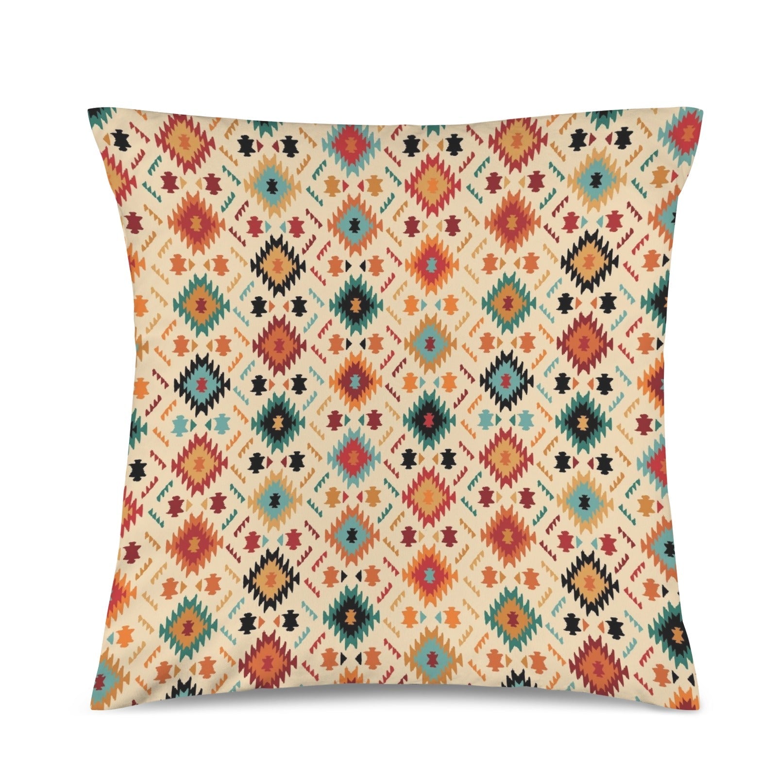 Baha Ranch Cream Aztec Velvet Soft Throw PIllow Case Made in America
