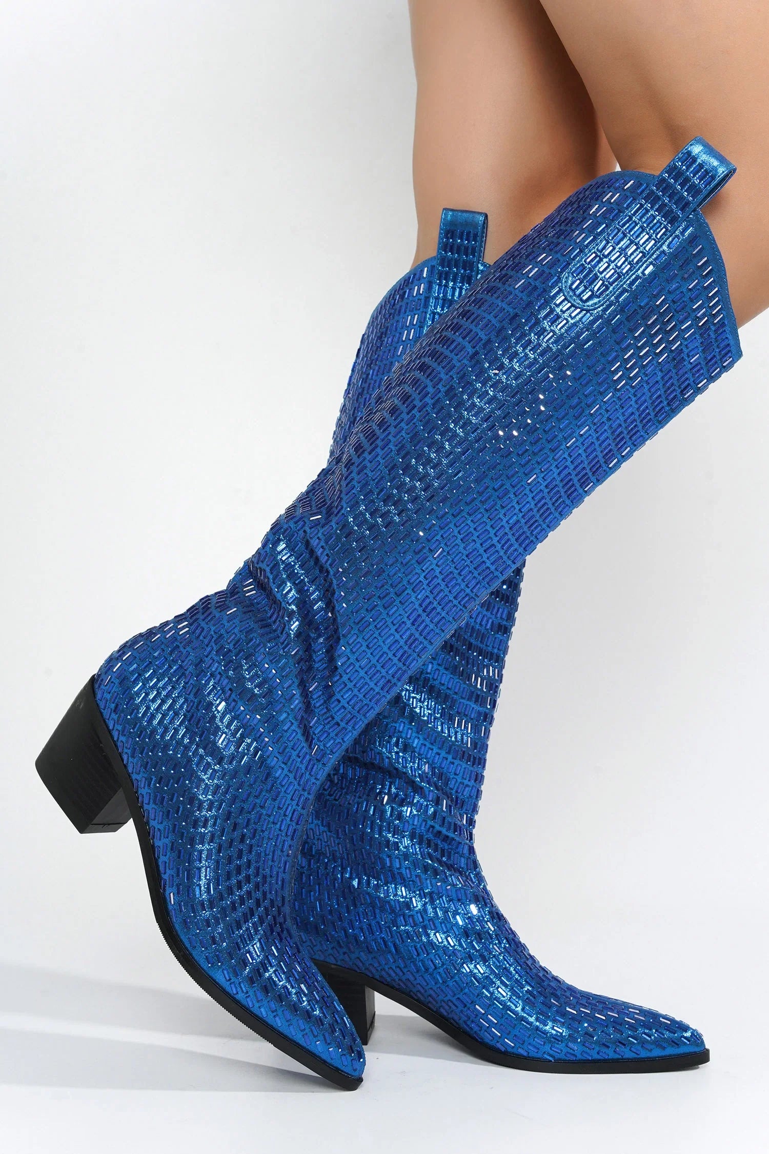 Blazing Boots - Blue or Silver -  Cowgirl Sparkle Holiday Western