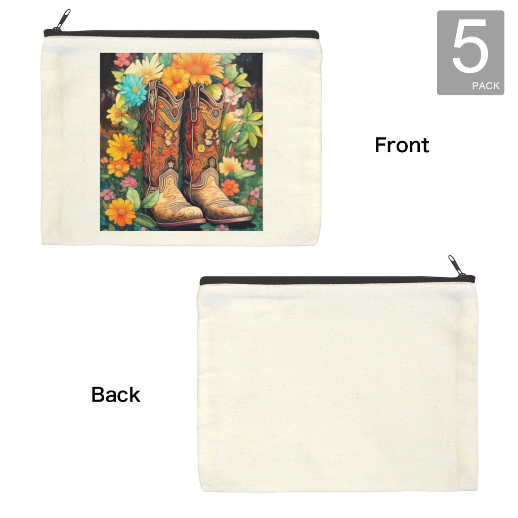 Baha Ranch Floral Cowboy Boots Cosmetic Bag  Pack of 5 Made in America
