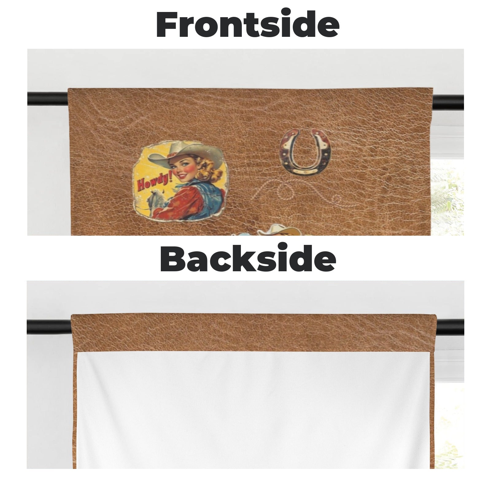 Baha Ranch Vintage Cowgirl Window Curtains 28"x40" (2-Piece) Made in America