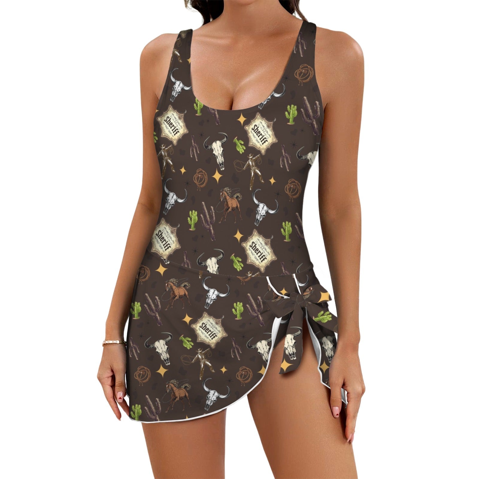Baha Ranch Get Western Skirted Swimsuit