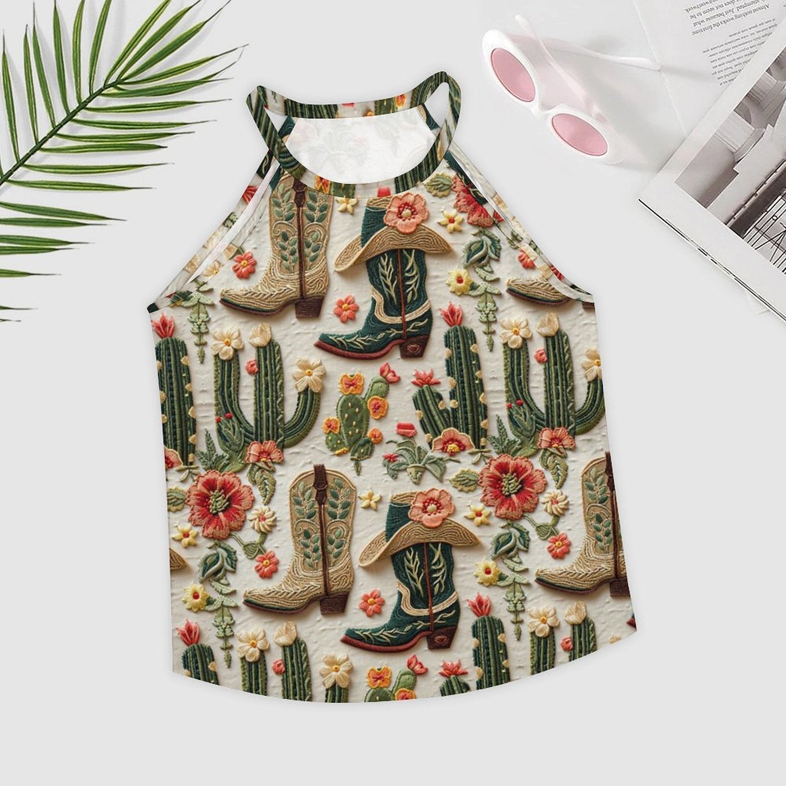 Baha Ranch Cactus Boots Tank Top