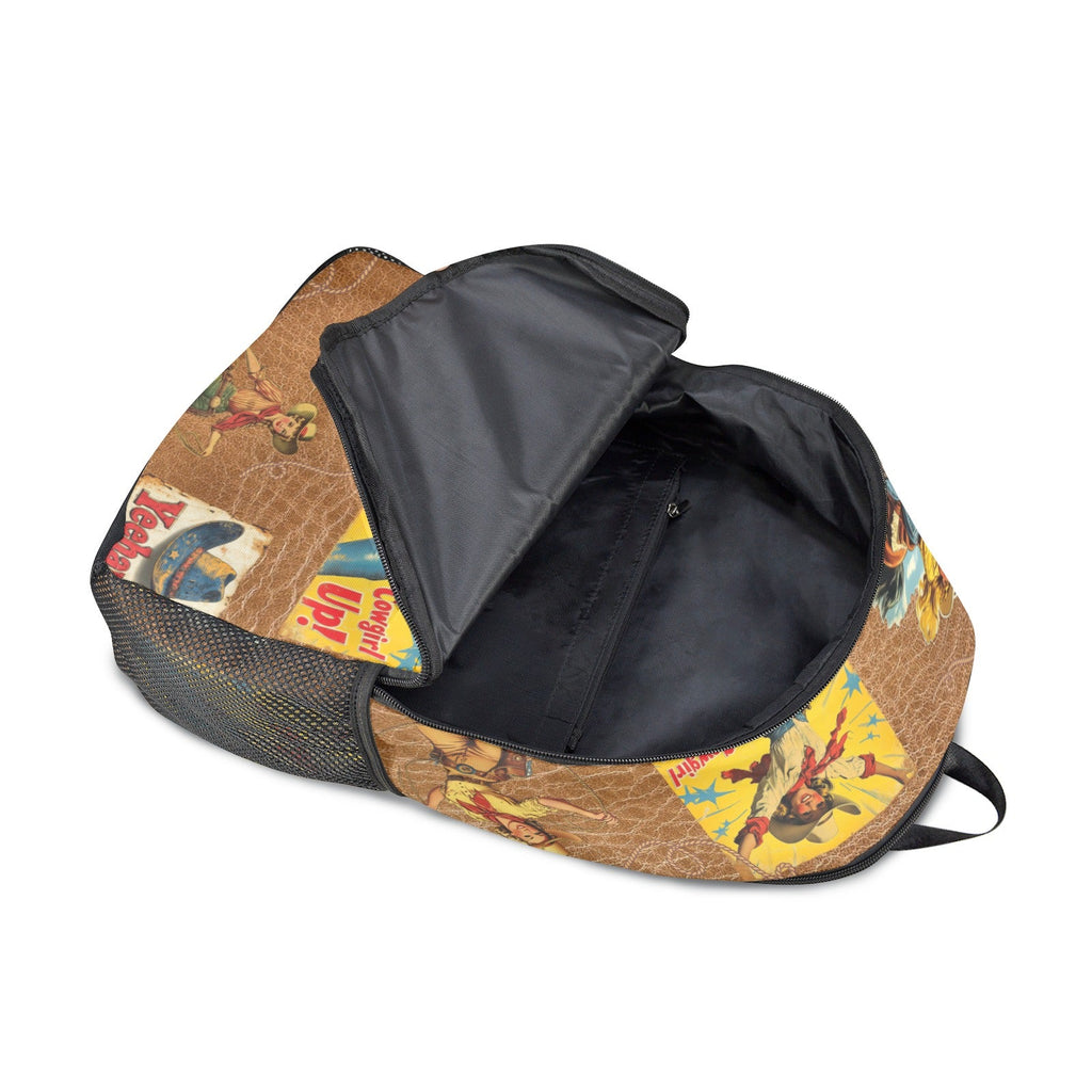 Baha Ranch Vintage Cowgirl Collage Backpack