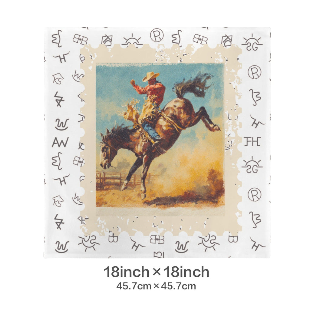 Baha Ranch Stamped Rodeo 2 Velvety Soft Pillow Case Made in America