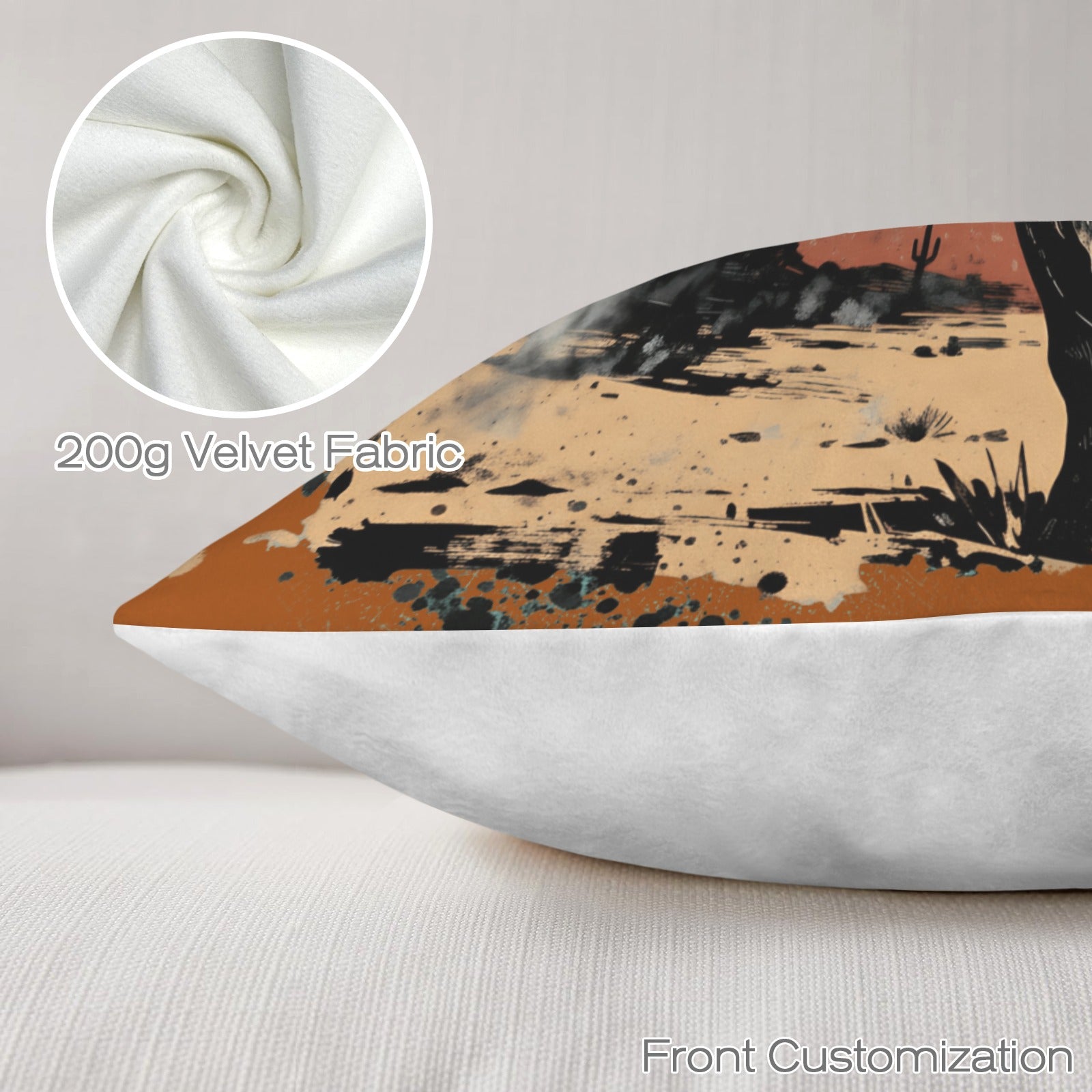 Baha Ranch Lonesome Longhorn Velvety Soft Pillow Case Made in America