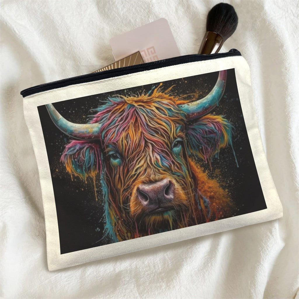 Baha Ranch Painted Highland Cow Cosmetic Bag Pack of 5 Made in America