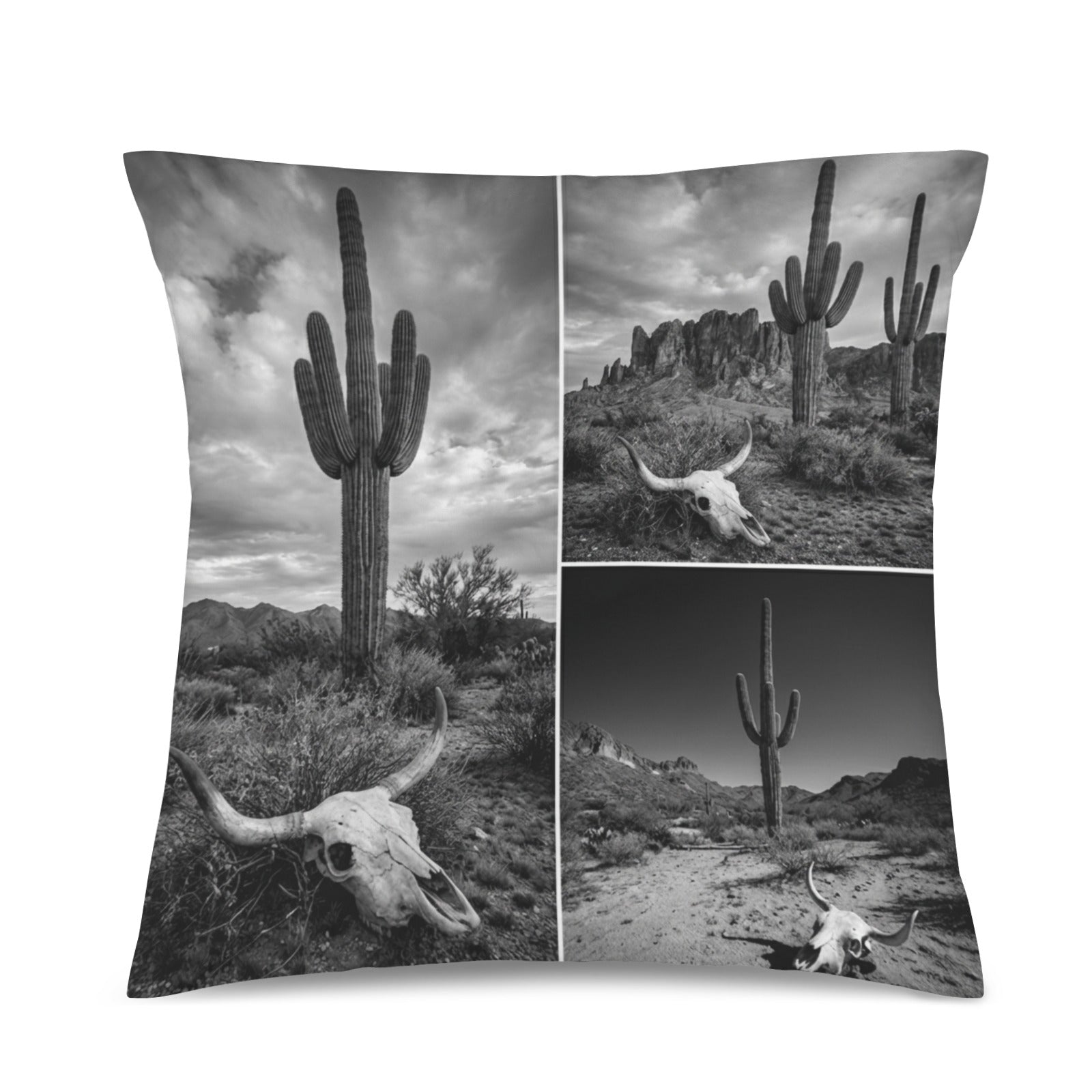 Baha Ranch Black White Desert Velvety Soft Pillow Case Made in America