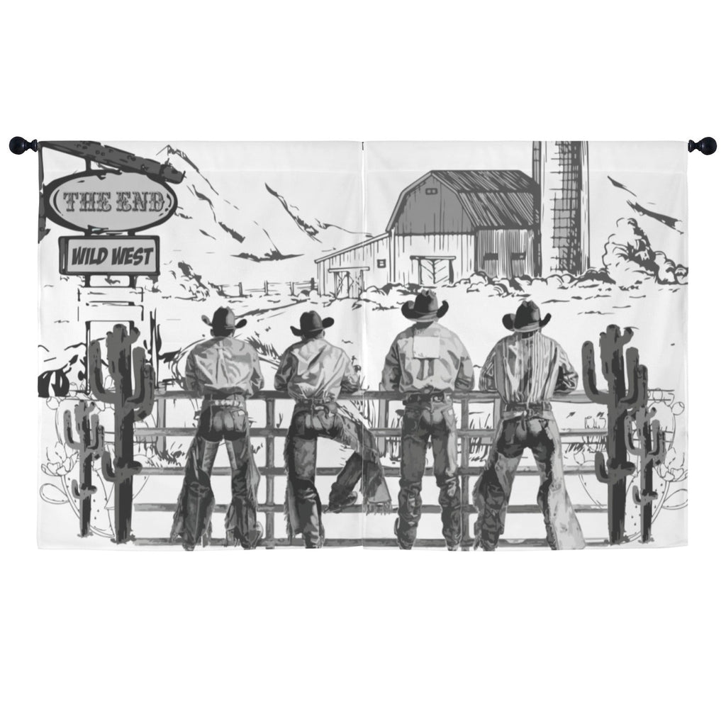 Baha Ranch Cowboy Ranch Window Curtain 52"x63" Made in America