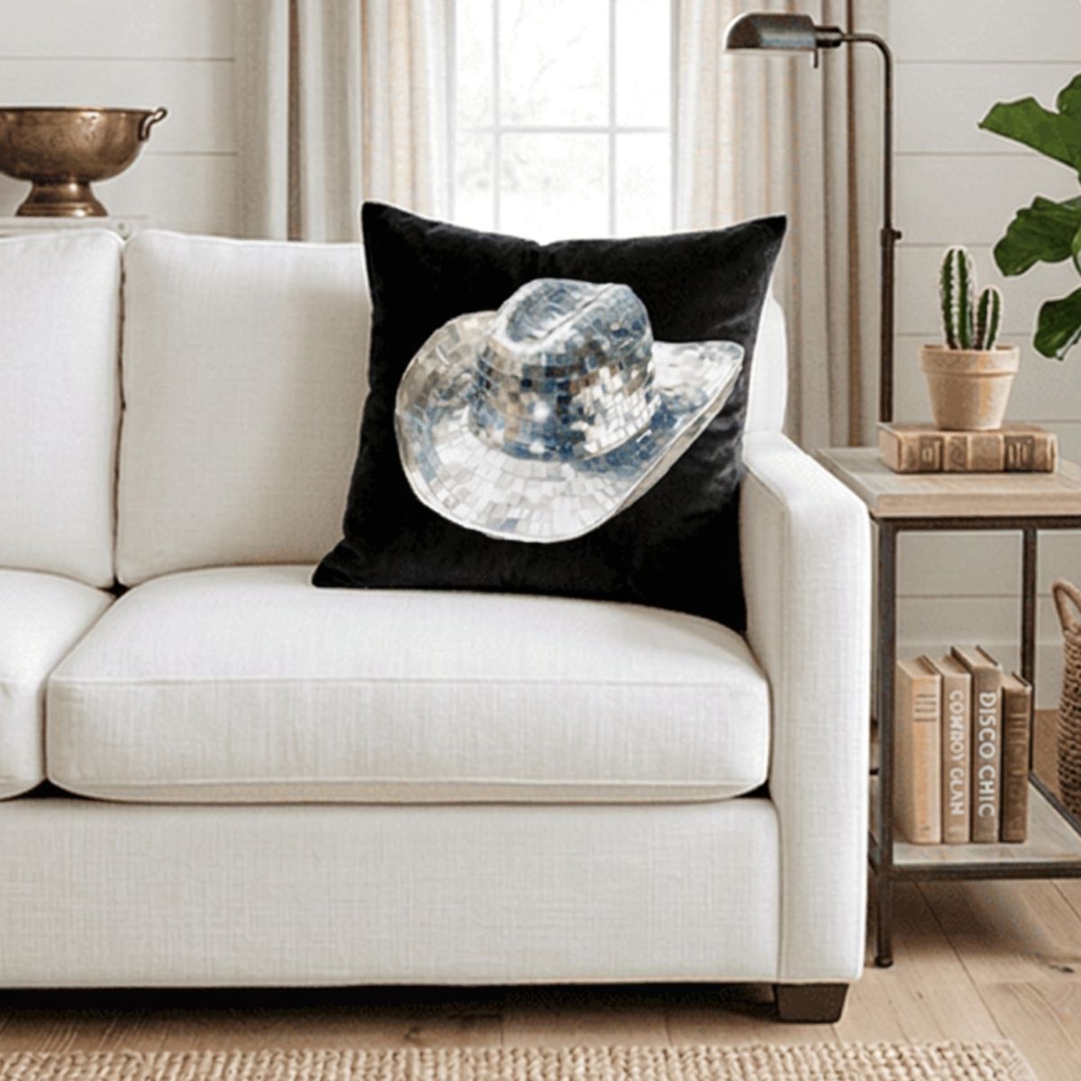 Baha Ranch Disco Hat Velvety Soft Pillow Cover Made in America