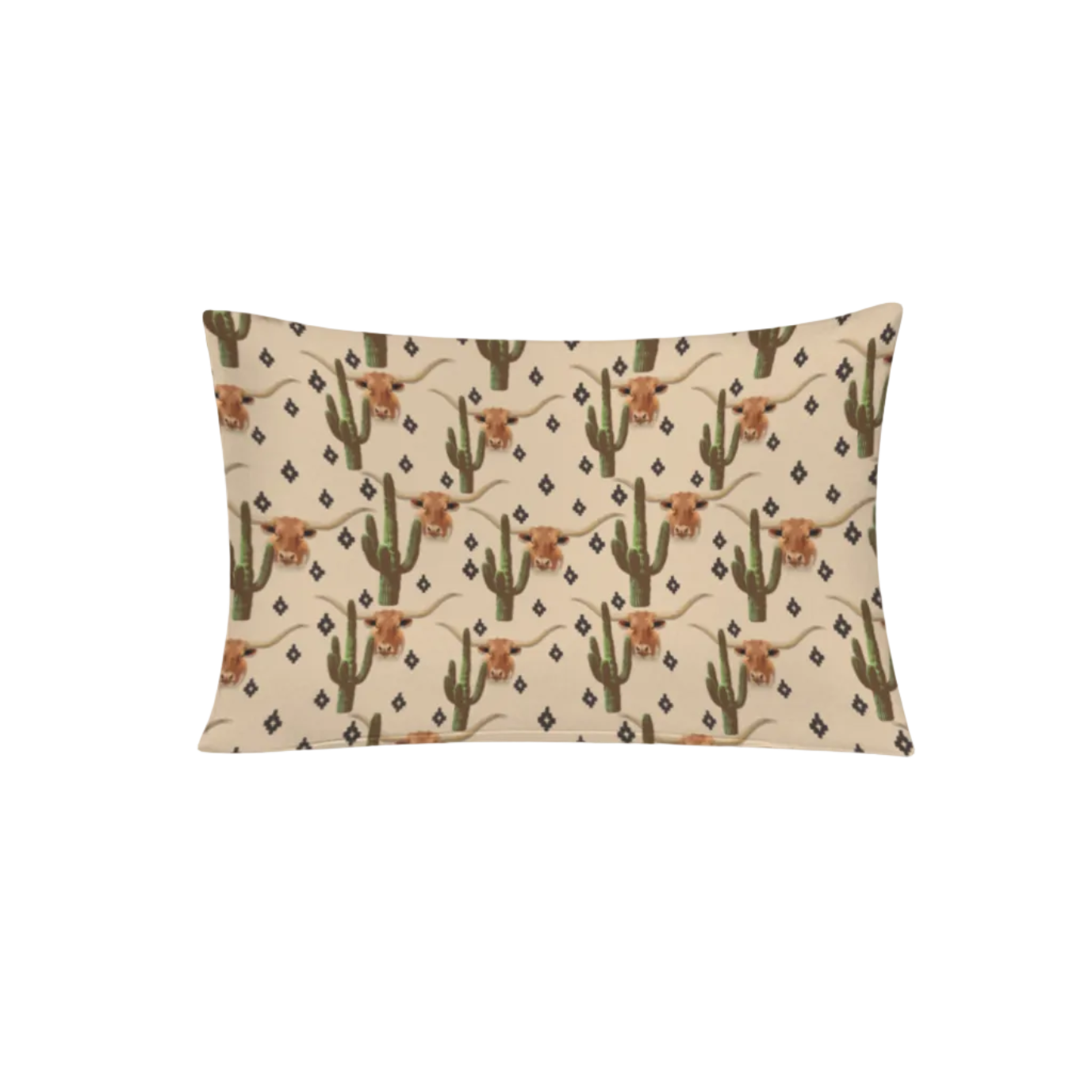 Baha Ranch Cactus Longhorn Pillow Case Made in America