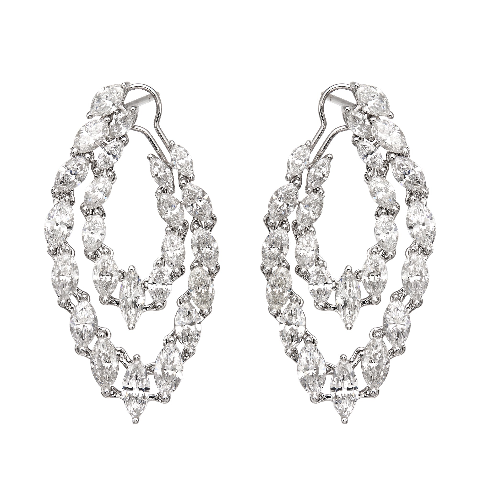 Marquise Double Hoops