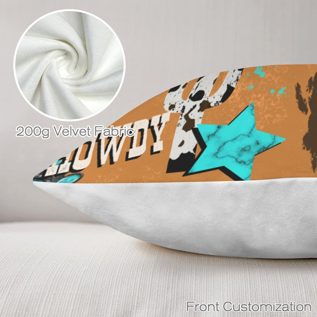 Baha Ranch Howdy Velvety Soft Throw Pillow Case Made in America