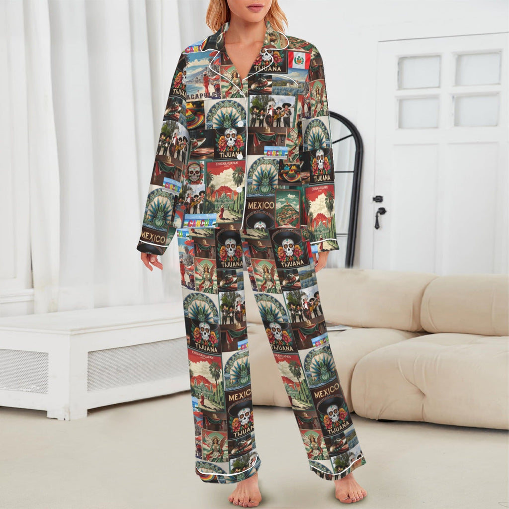 Baha Ranch Colores De Mexico Destination Mexico Satin Pajamas