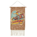 Baha Ranch Saddle Up Western Wall Decor Linen Hanging Poster with Fringe Made in America