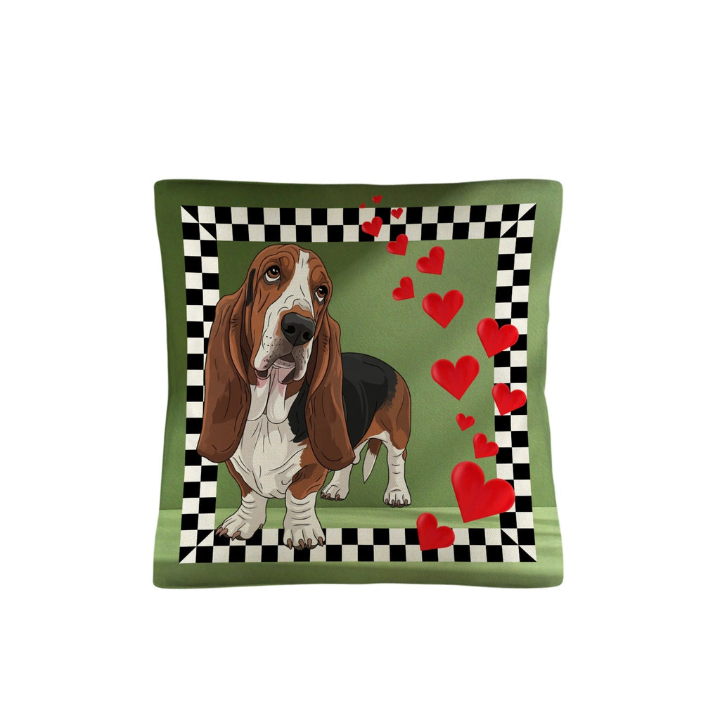 Baha Ranch Basset Hound Throw Pillow Case Made in America