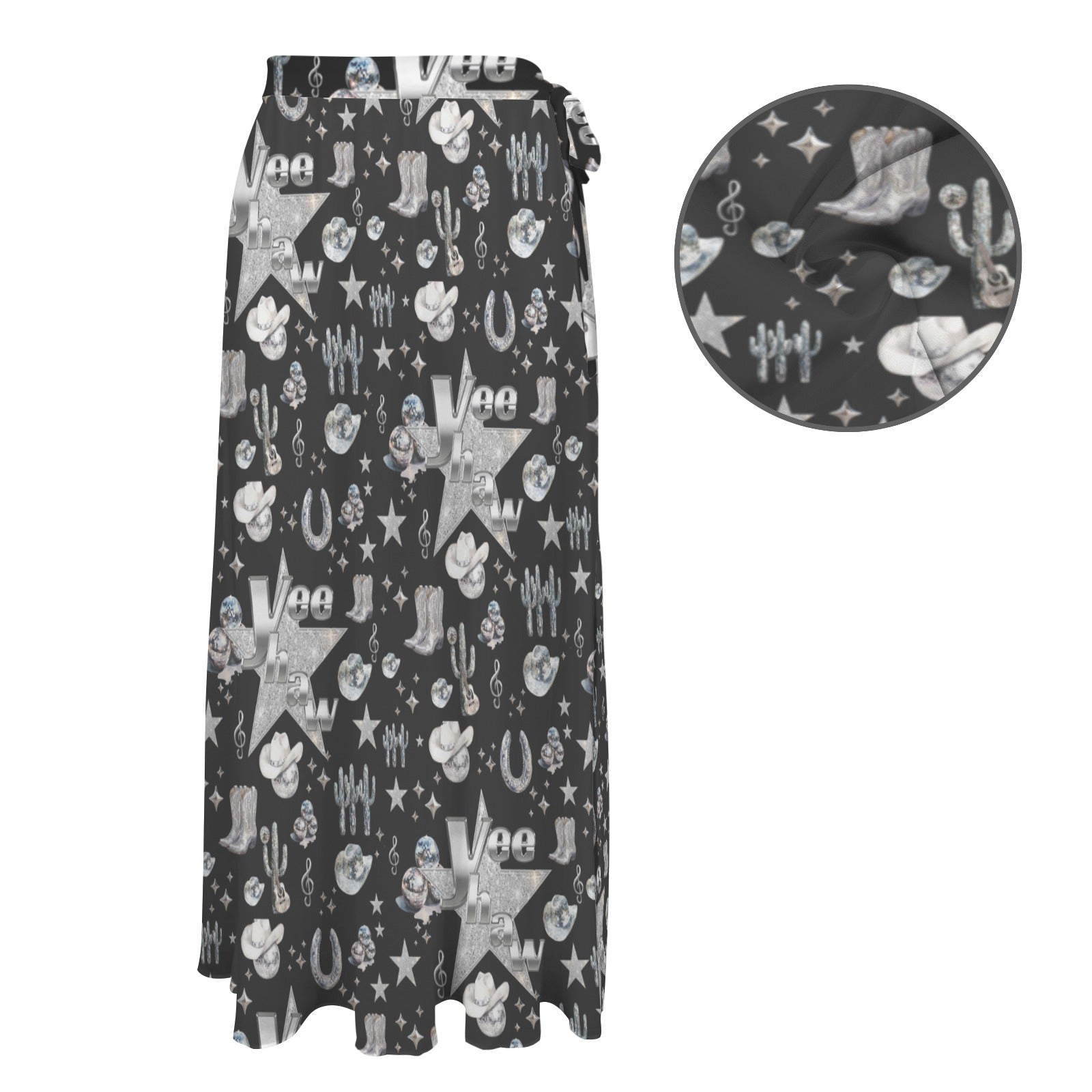 Baha Ranch Rhinestone Cowgirl Beach Swim Skirt Coverup
