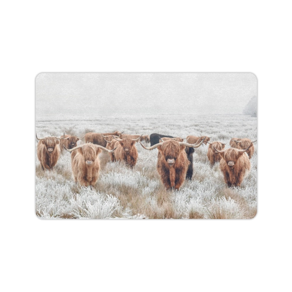 Highland Cow Herd Floor Mat Doormat 24" x 16" Made in America