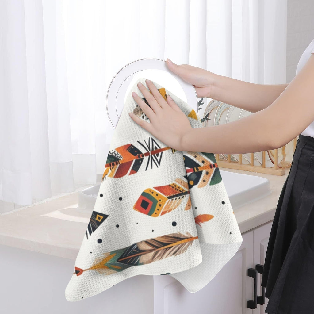 Baha Ranch Southwestern Feathers Set of 2 Dish Towels Made in America