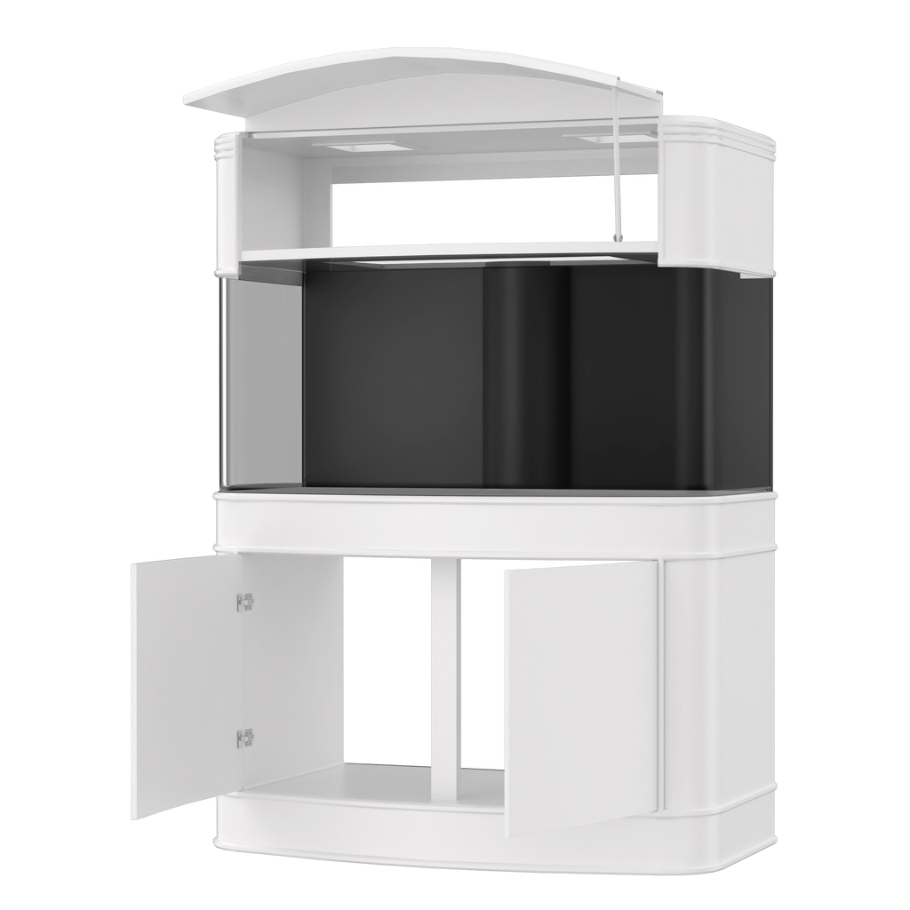 MONSTER TANK! 380 Gallon Seamless Glass Bowfront Reef-Ready Aquarium in Premium Cherry Real Wood Furniture