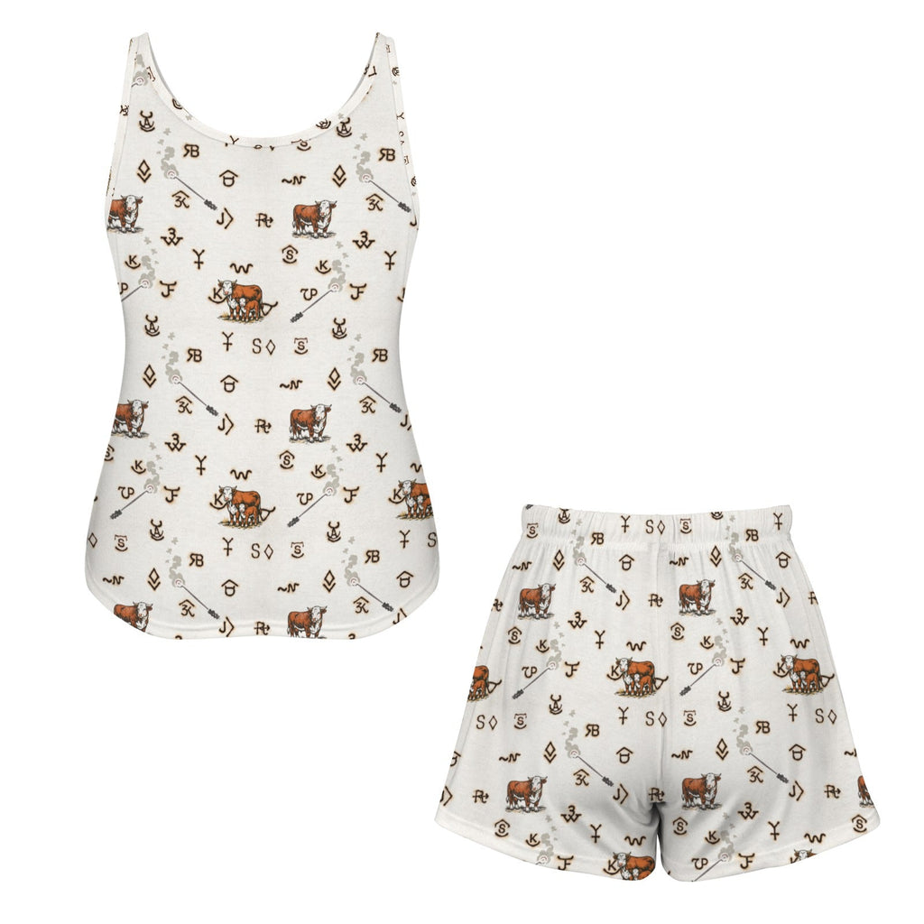 Baha Ranch Hereford Brands Tank Shorts Lounge Set Made in America