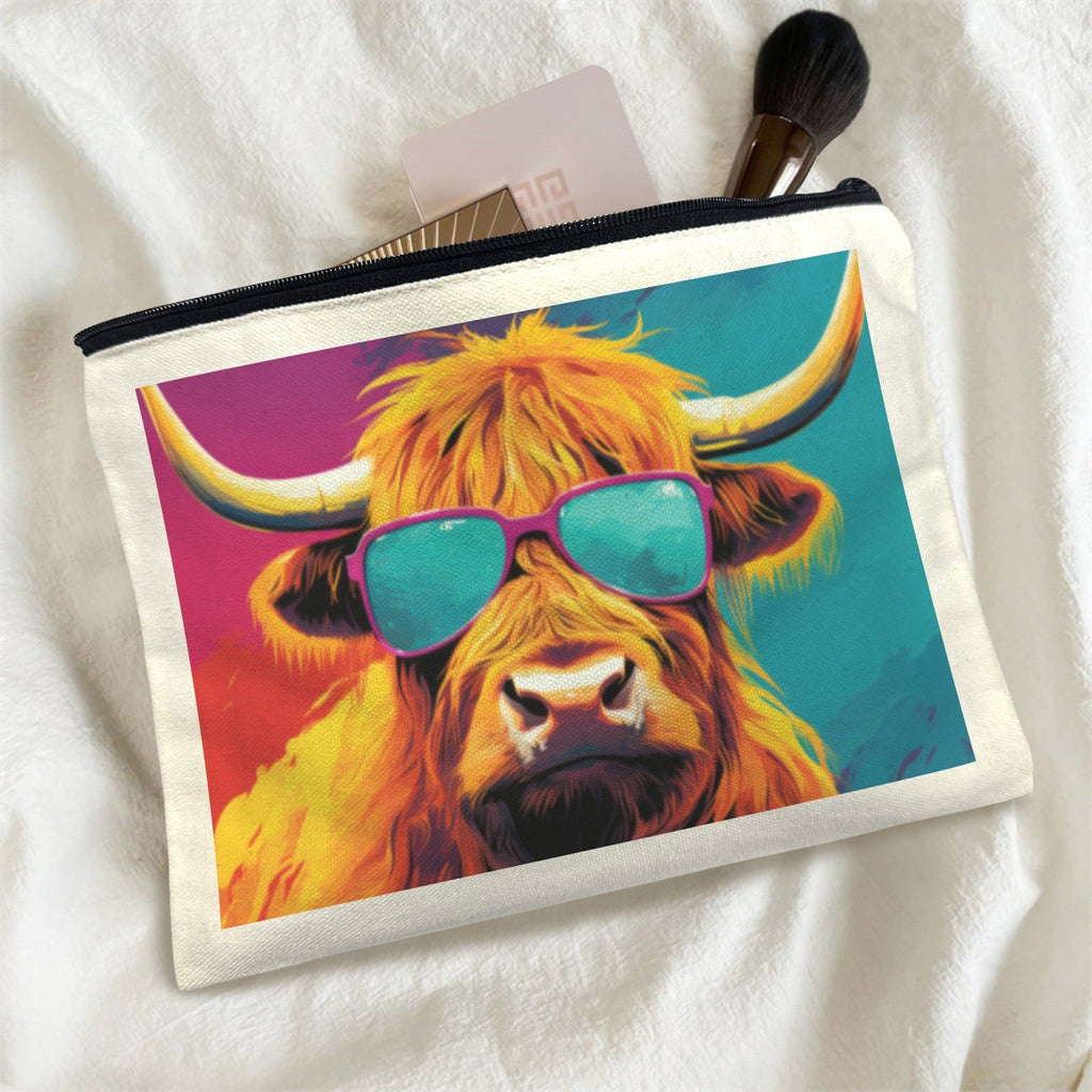 Baha Ranch Cool Highland Cow Cosmetic Bag Pack of 5 Made in America
